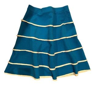 Blue circle skirt knee length